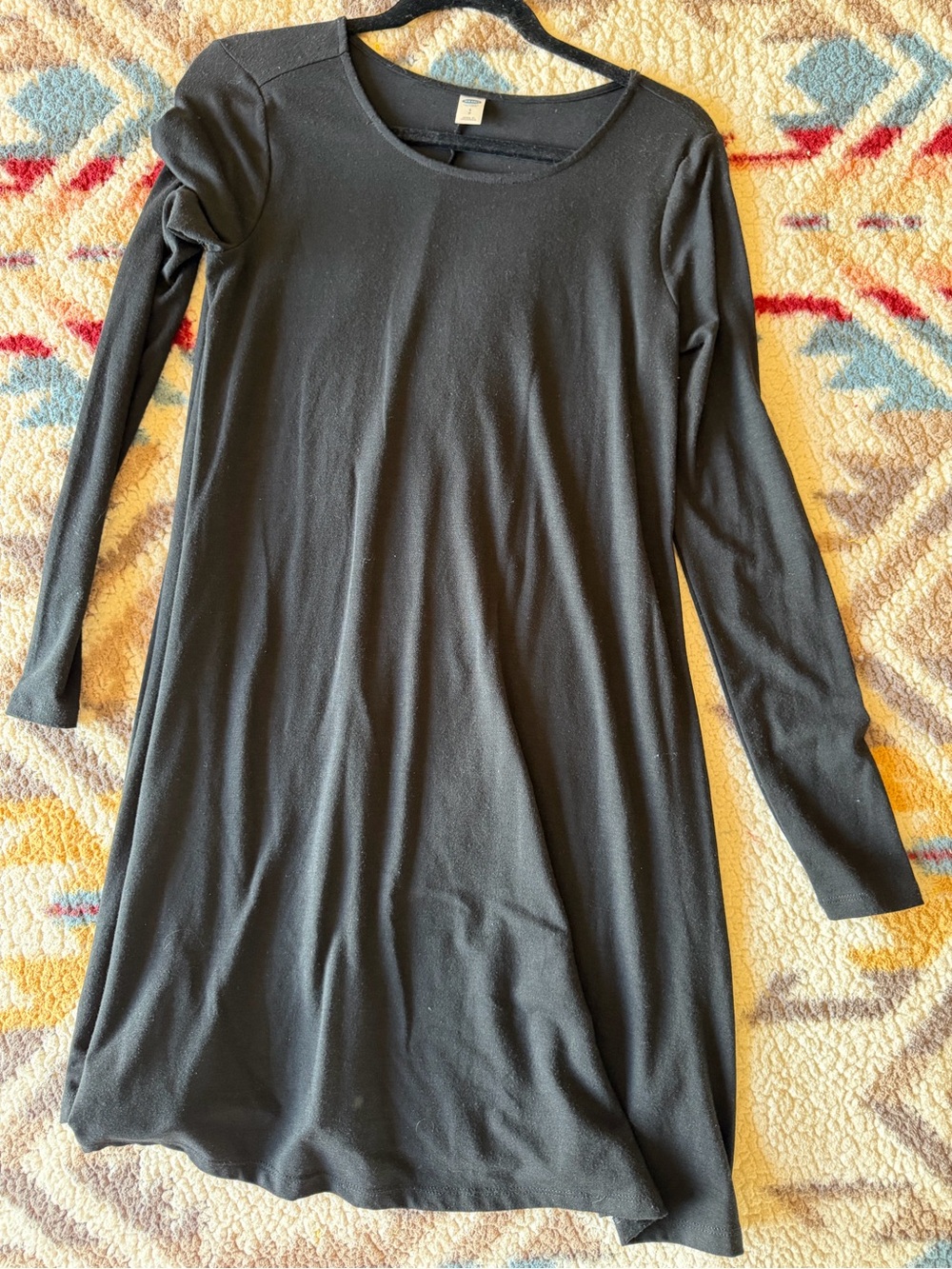 Old Navy Black Long Sleeve Swing Dress